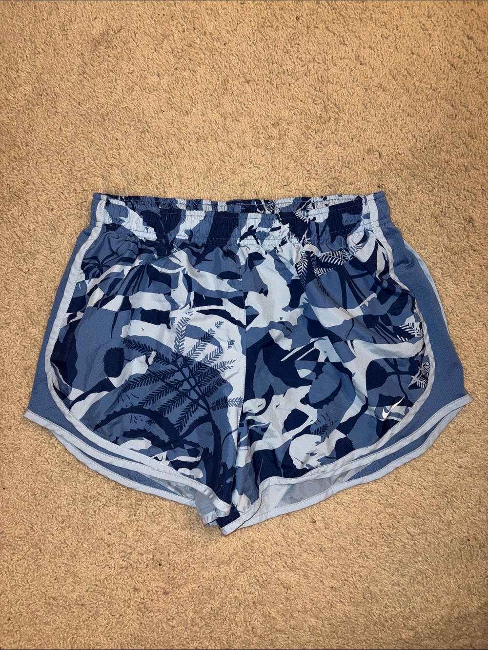 Nike Women's Blue Camouflage Athletic Shorts